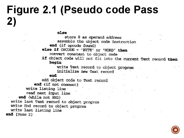 Figure 2. 1 (Pseudo code Pass 2) 29 Figure 2. 1 (Pseudo code Pass 2) 29