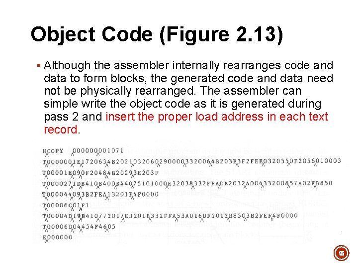 Object Code (Figure 2. 13) § Although the assembler internally rearranges code and data Object Code (Figure 2. 13) § Although the assembler internally rearranges code and data