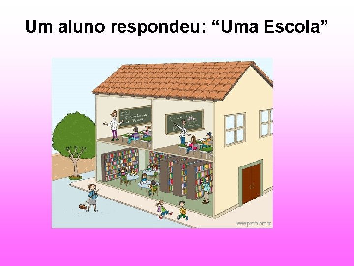 Um aluno respondeu: “Uma Escola” 