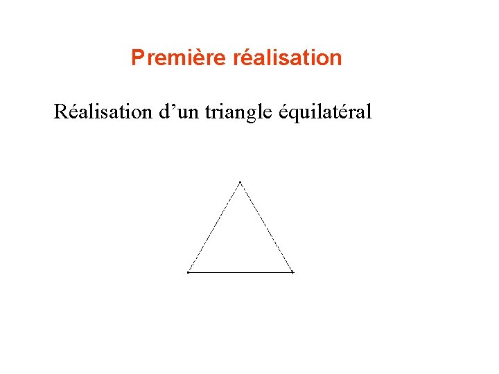 Première réalisation Réalisation d’un triangle équilatéral 