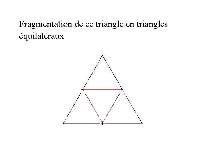 Fragmentation de ce triangle en triangles équilatéraux 