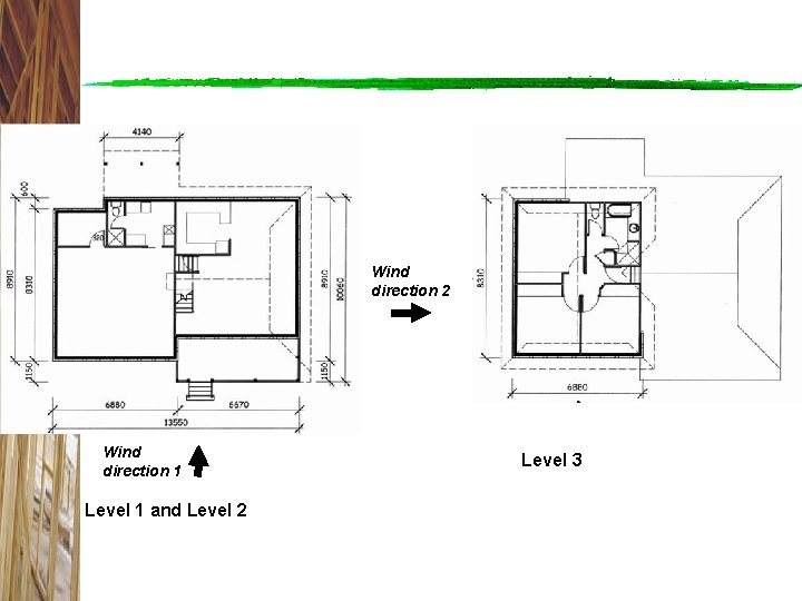 Wind direction 2 Wind direction 1 Level 1 and Level 2 Level 3 