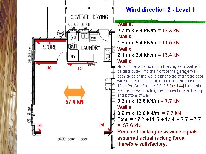 Wind direction 2 - Level 1 Wall a. 2. 7 m x 6. 4