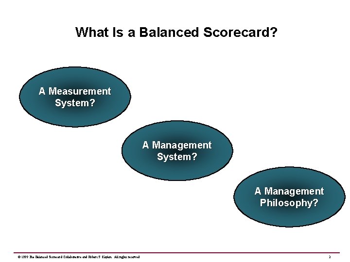 What Is a Balanced Scorecard? A Measurement System? A Management System? A Management Philosophy?
