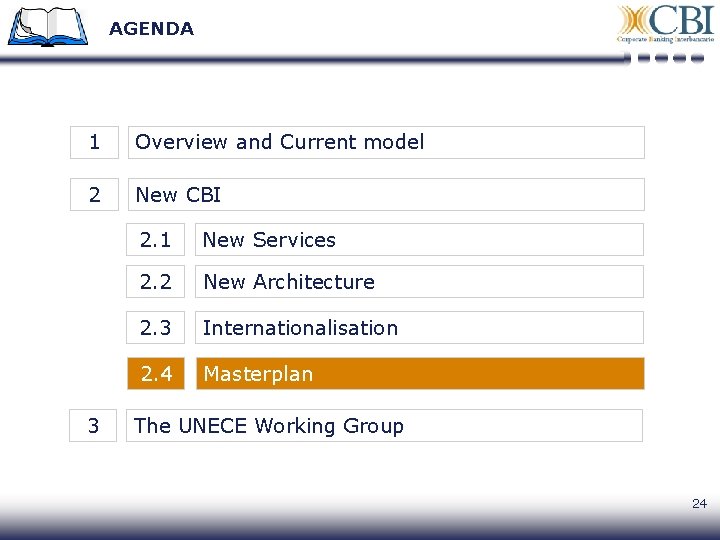 AGENDA 1 Overview and Current model 2 New CBI 3 2. 1 New Services