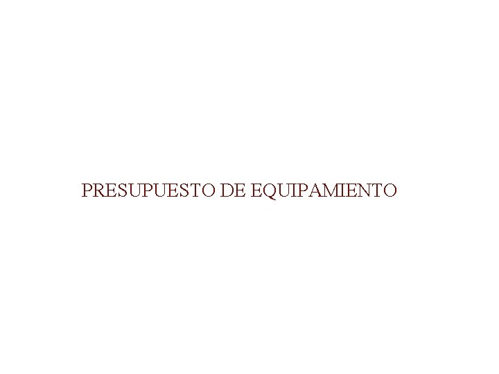 PRESUPUESTO DE EQUIPAMIENTO 