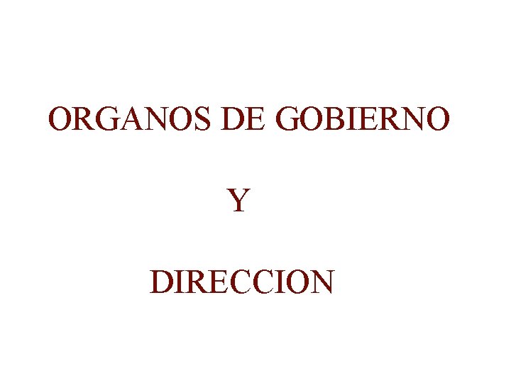 ORGANOS DE GOBIERNO Y DIRECCION 