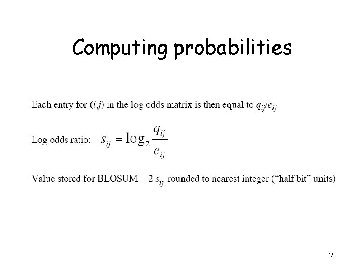 Computing probabilities 9 