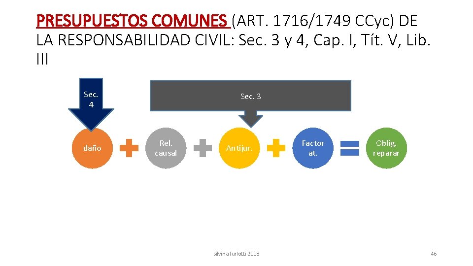 PRESUPUESTOS COMUNES (ART. 1716/1749 CCyc) DE LA RESPONSABILIDAD CIVIL: Sec. 3 y 4, Cap.