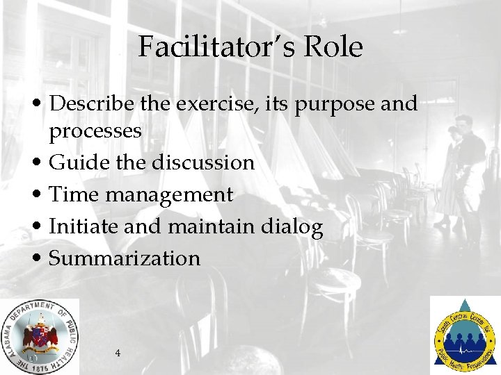 Facilitator’s Role • Describe the exercise, its purpose and processes • Guide the discussion