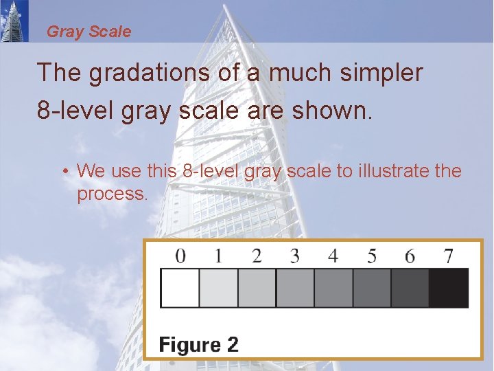 Gray Scale The gradations of a much simpler 8 -level gray scale are shown.