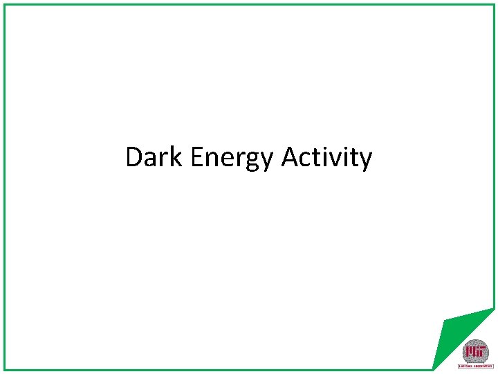 Dark Energy Activity 
