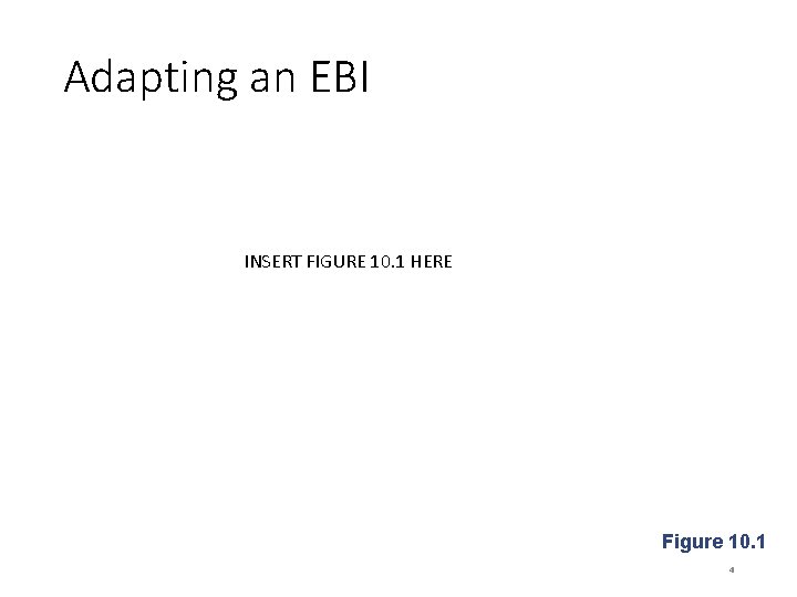 Adapting an EBI INSERT FIGURE 10. 1 HERE Figure 10. 1 4 