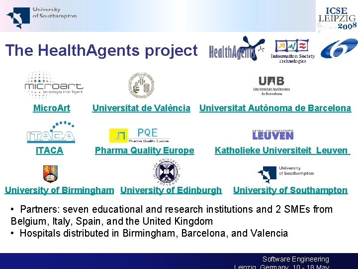 The Health. Agents project Micro. Art ITACA Universitat de València Universitat Autònoma de Barcelona