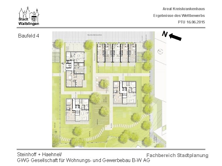 Areal Kreiskrankenhaus Ergebnisse des Wettbewerbs PTU 16. 06. 2015 Baufeld 4 Steinhoff + Haehnel/