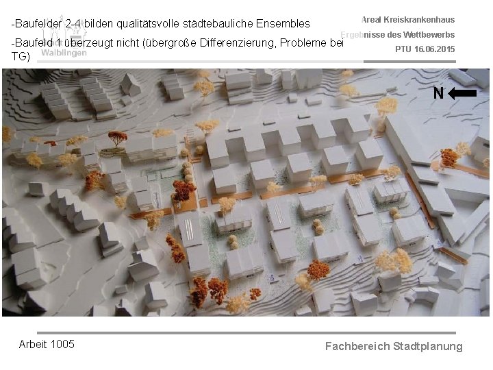 Areal Kreiskrankenhaus -Baufelder 2 -4 bilden qualitätsvolle städtebauliche Ensembles Ergebnisse des Wettbewerbs -Baufeld 1