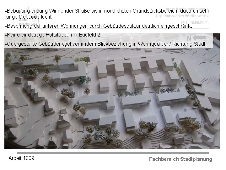 Areal Kreiskrankenhaus -Bebauung entlang Winnender Straße bis in nördlichsten Grundstücksbereich, dadurch sehr Ergebnisse des