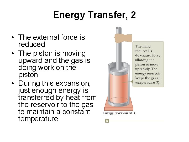 Energy Transfer, 2 • The external force is reduced • The piston is moving