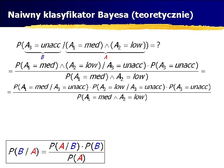 Naiwny klasyfikator Bayesa (teoretycznie) 