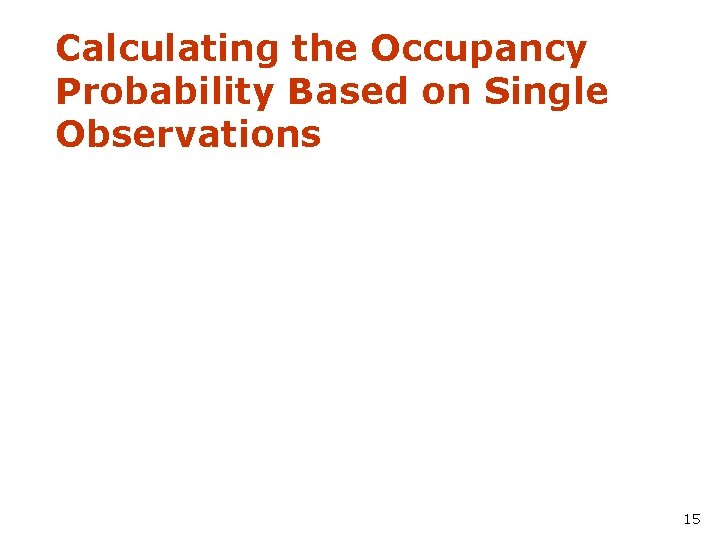 Calculating the Occupancy Probability Based on Single Observations 15 