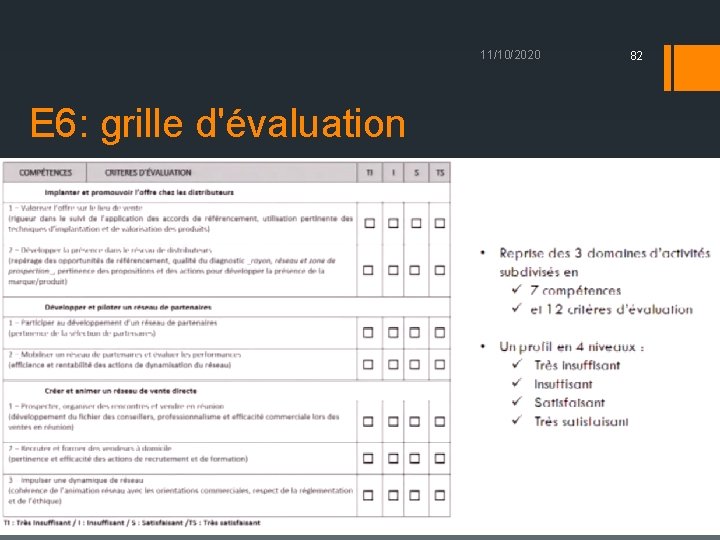 11/10/2020 E 6: grille d'évaluation 82 