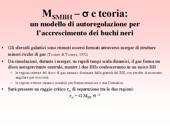 MSMBH – s e teoria: un modello di autoregolazione per l’accrescimento dei buchi neri