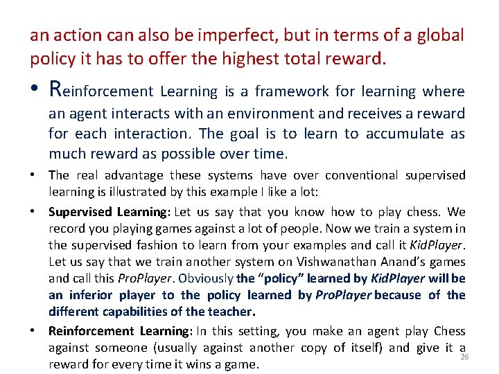 an action can also be imperfect, but in terms of a global policy it