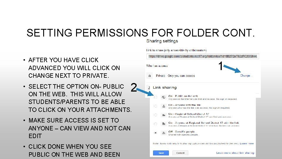 SETTING PERMISSIONS FOR FOLDER CONT. • AFTER YOU HAVE CLICK ADVANCED YOU WILL CLICK