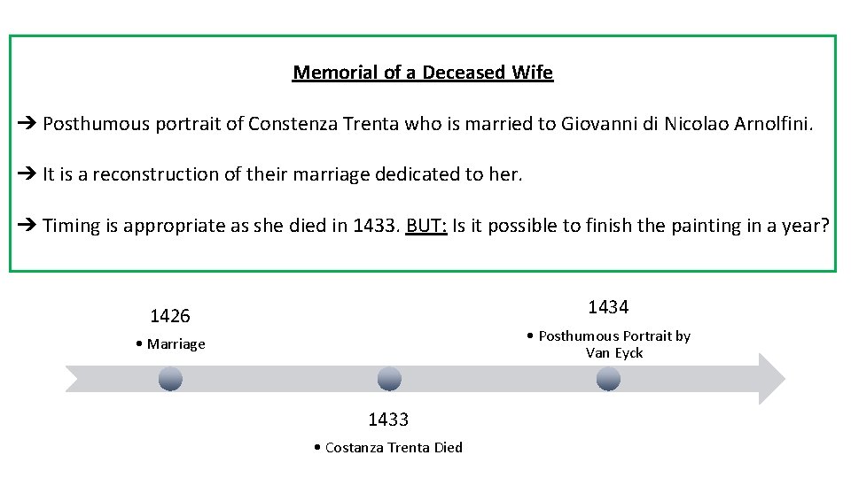 Memorial of a Deceased Wife ➔ Posthumous portrait of Constenza Trenta who is married