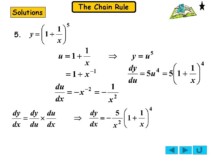 Solutions 5. The Chain Rule Solutions 5. The Chain Rule
