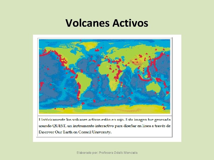 Volcanes Activos Elaborado por: Profesora Odalis Moncada 