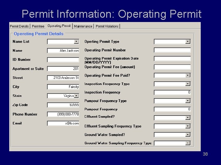 Permit Information: Operating Permit 38 