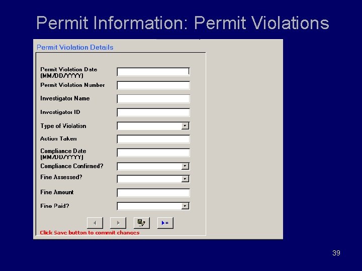Permit Information: Permit Violations 39 