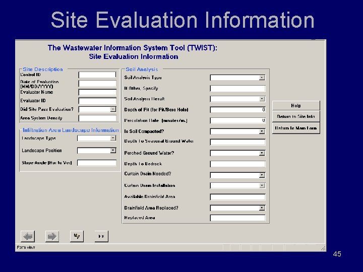 Site Evaluation Information 45 