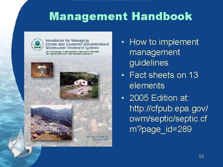 Management Handbook • How to implement management guidelines • Fact sheets on 13 elements