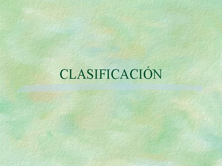 CLASIFICACIÓN 