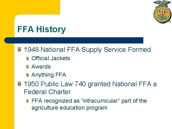 FFA History 1948 National FFA Supply Service Formed Official Jackets Awards Anything FFA 1950