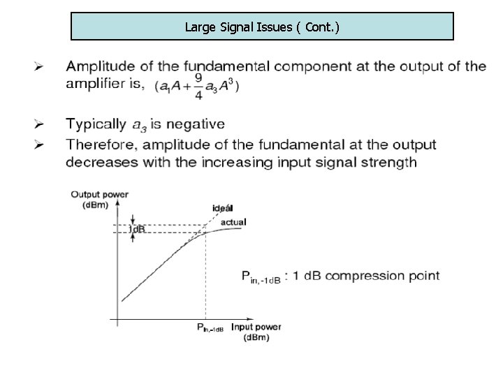Large Signal Issues ( Cont. ) Large Signal Issues ( Cont. )