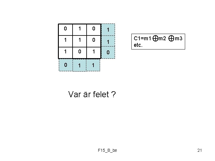 0 1 1 1 0 1 0 0 1 1 C 1=m 1 etc.