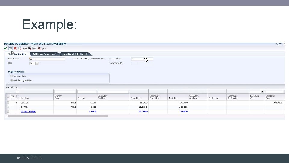 Example: • Example - when a database connection is lost • Inventory will be