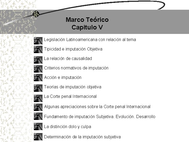 Marco Teórico Capitulo V Legislación Latinoamericana con relación al tema Tipicidad e imputación Objetiva