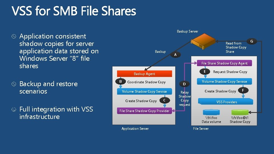 Backup Server Application consistent shadow copies for server application data stored on Windows Server