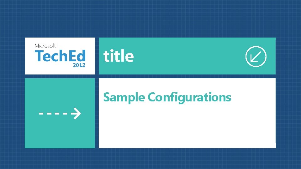 title Sample Configurations 