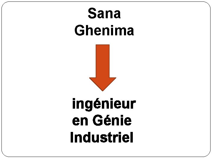 Sana Ghenima ingénieur en Génie Industriel 