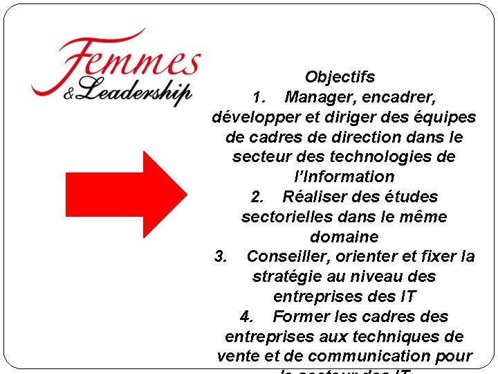 Objectifs 1. Manager, encadrer, développer et diriger des équipes de cadres de direction dans