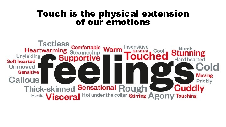 Touch is the physical extension of our emotions 