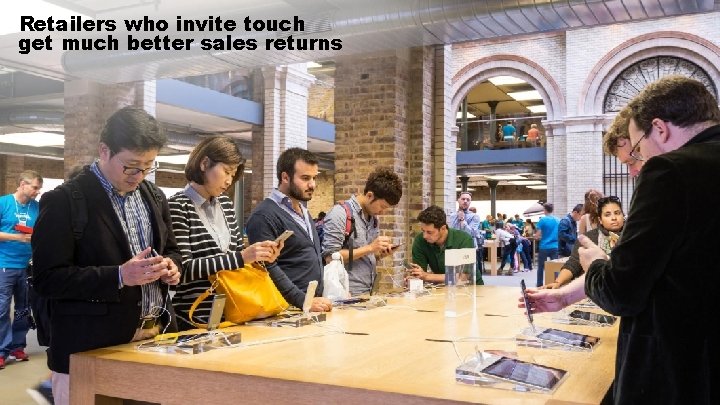 Retailers who invite touch get much better sales returns 