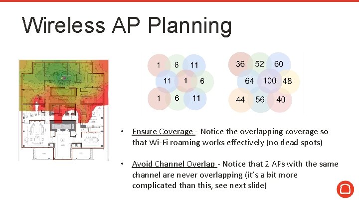 Wireless AP Planning 2. 4 GHz 5 GHz • Ensure Coverage - Notice the