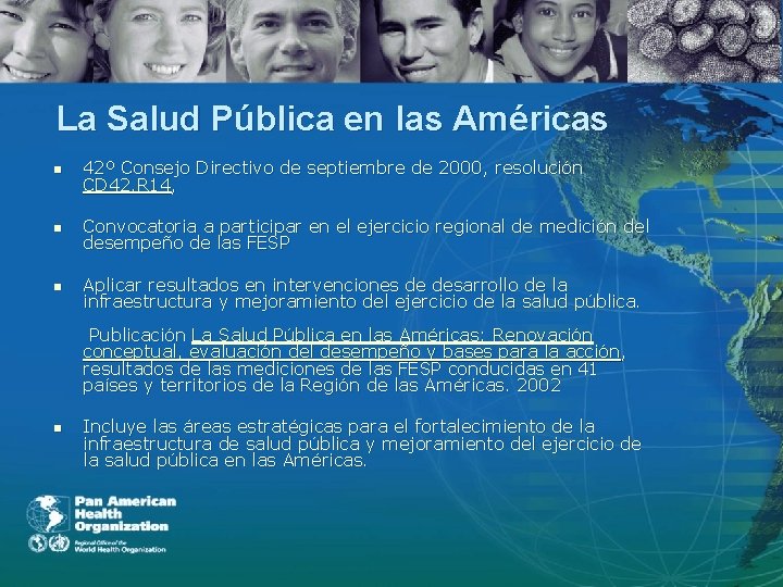 La Salud Pública en las Américas n 42º Consejo Directivo de septiembre de 2000,