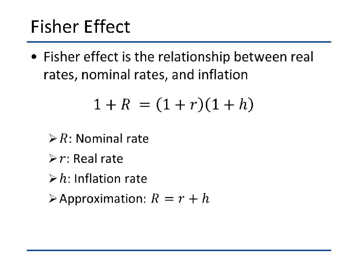 Fisher Effect • 